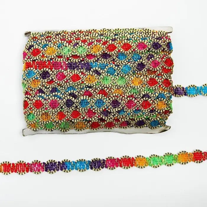 Тесьма &laquo;Многоцветная волна&raquo;, ширина 2.5 см, 1 м