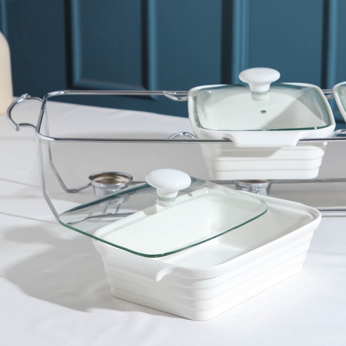 Мармит из жаропрочной керамики тройной Magistro &laquo;Бланш&raquo;, 1,1 л, 26&times;16,5&times;6 см