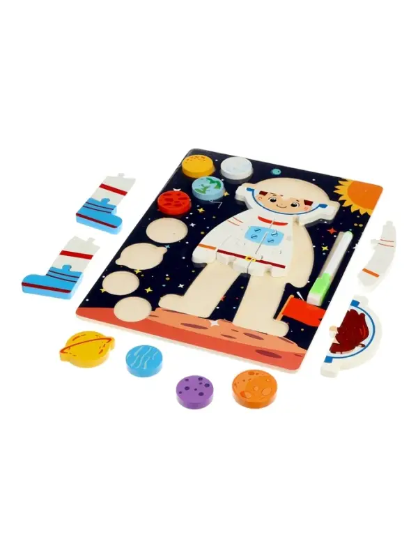 Деревянный Пазл-вкладыш  космос