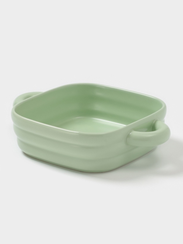 Форма для запекания Доляна &laquo;Зефир&raquo;, 900 мл, 18&times;18 см, квадратная, керамика, зелёная