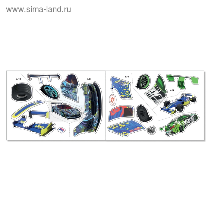 Наклейки конструкторы &laquo;Машины&raquo;, 12 стр.