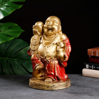 Фигура "Хотей веселый" бронза красный, 19,5х17х30см Фигура "Хотей веселый" бронза красный, 19,5х17х30см