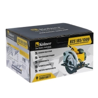 Пила циркулярная Kolner KCS 185/1500, 1500 Вт, 5000 об/мин, d=185х20 мм, пропил 65 мм, 0-45&deg;