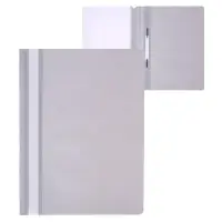Папка-скоросшиватель Calligrata, А4, 120 мкм, серая, прозрачный верх