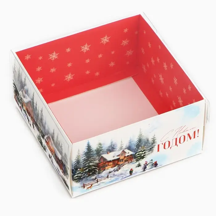 Коробка для кондитерских изделий с пластиковой крышкой &laquo;Любимый праздник&raquo;, 12 х 6 х 11.5 см