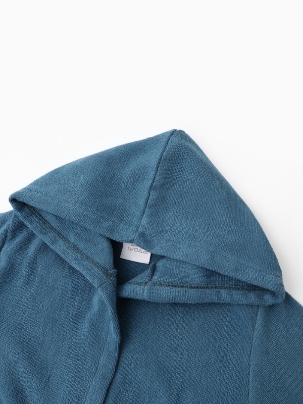 Халат детский Экономь и Я, цв. морская волна, р-р 32, 100% хл, 340 г/м2