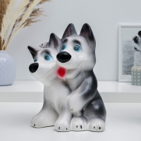 Копилка "Хаски" серая, 22х17х26см