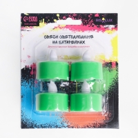 Светодиодные свечи, ночники LED RISALUX &laquo;Граффити&raquo; набор 4 шт., зелёные, RGB, 3.5&times;3.5&times;4 см