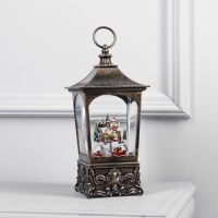 Светодиодная фигура &laquo;Фонарь с новогодним городом&raquo; 13.5 &times; 28.5 &times; 13.5 см, пластик, батарейки ААх3 (не в комплекте), USB, свечение тёплое белое