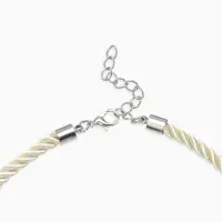 Кулон на жгуте текстильном "Ракушка", цвет бело-серебристый