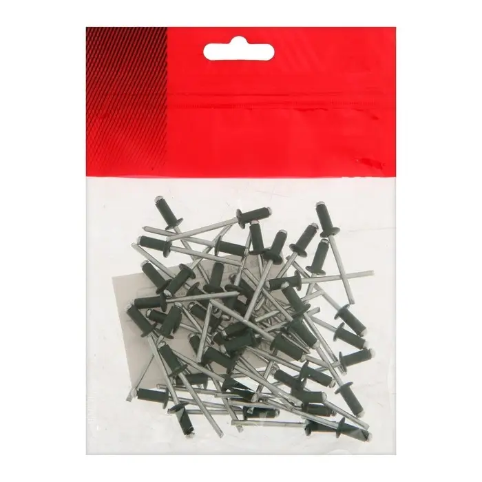 Заклёпки ТУНДРА krep, вытяжные, алюминий-сталь, 4&times;10 мм, темно-зеленые, 50 шт.