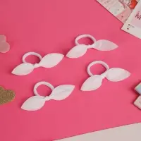 Резинка для волос "Весёлые ушки" (набор 4 шт) 4 см, белый