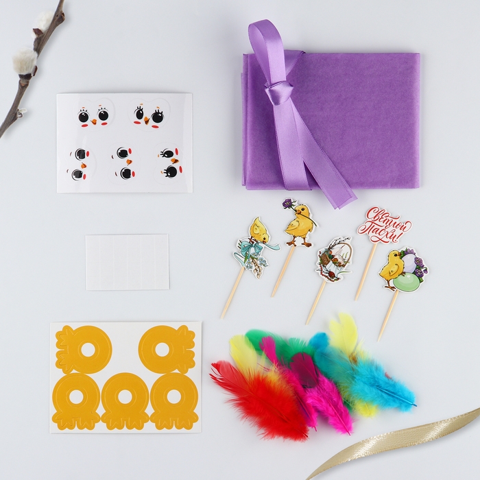 Набор для украшения кулича &laquo;Цыплята&raquo; на пасху, 12 х 16 х 1 см.