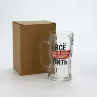 Кружка пивная стеклянная &laquo;В этой жизни приходится&raquo;, 500 мл