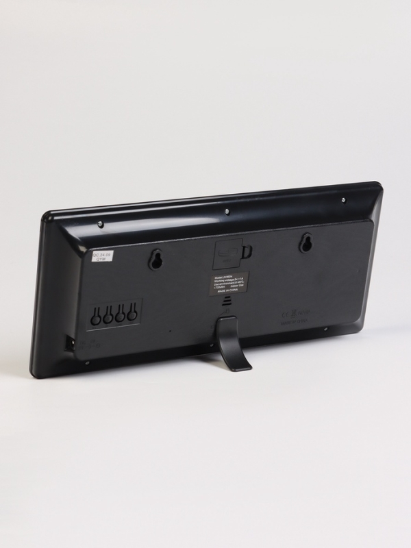 Часы электронные настенные, календарь и термометр, 36.2 х 15.5 см, белые цифры 10 х 4.5 см   1076627