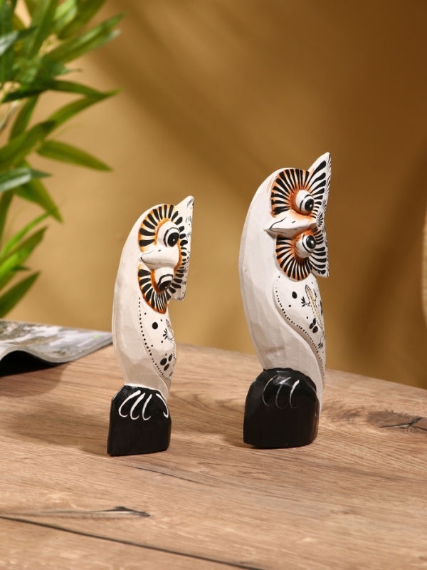 Сувенир интерьерный "Совы" дерево (набор 2 штуки)