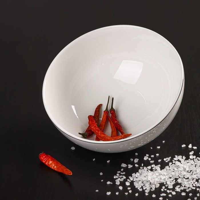 Салатник фарфоровый Magistro La Perle, 1,5 л, d=20,5 см, цвет белый