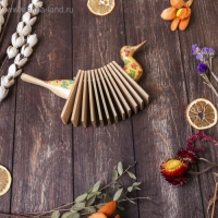 Сувенирный музыкальный инструмент "Трещотка крокодил пятнистый" дерево 4x27x9 см МИКС