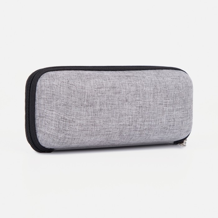 Футляр для очков на молнии, длина 17 см, цвет серый