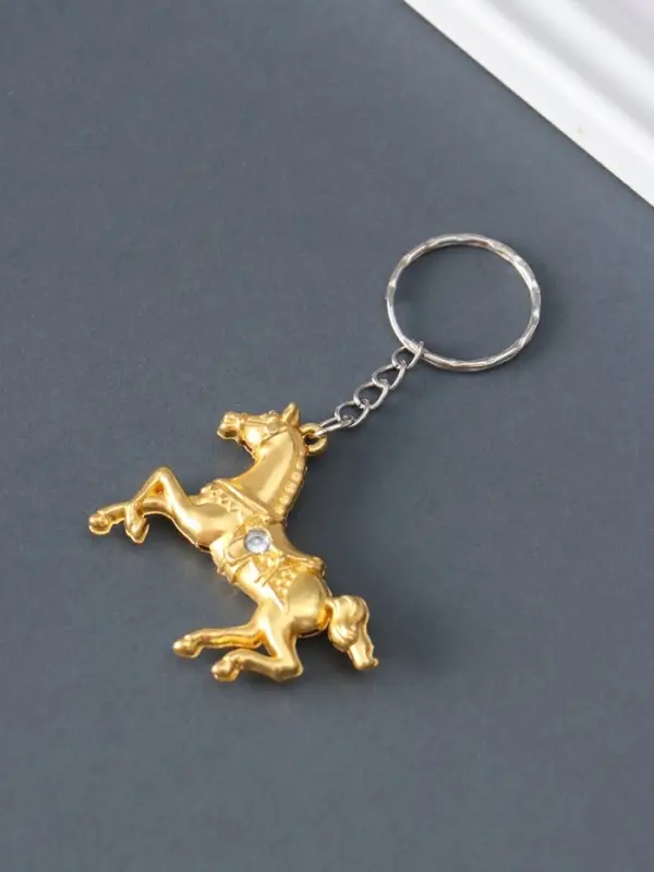 Брелок металл "Конь со стразой на седле" МИКС 3,5х4,8х0,8 см