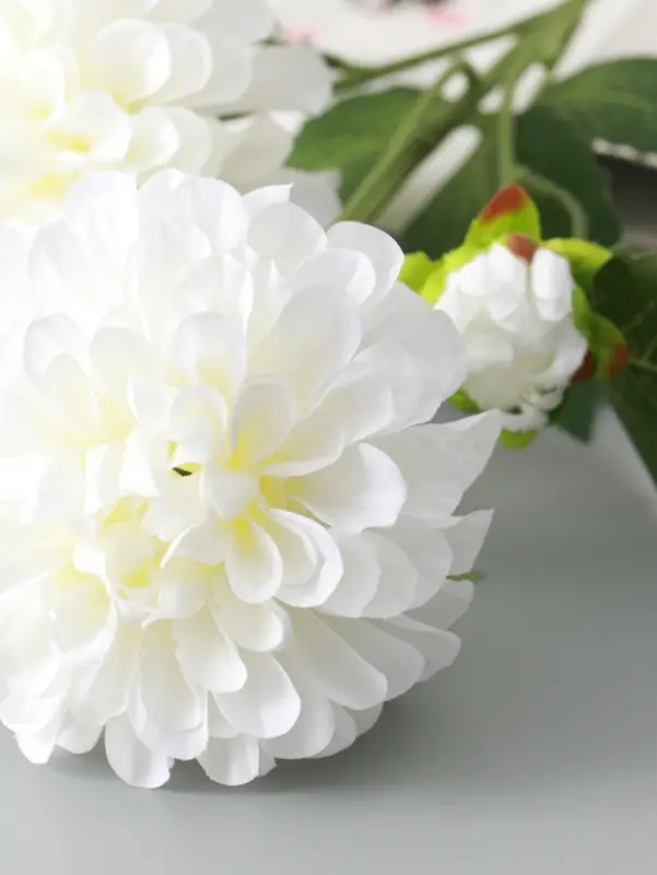 Цветы искусственные &laquo;Хризантема Бранхил черри&raquo;, d=9 см, h=49 см, белые