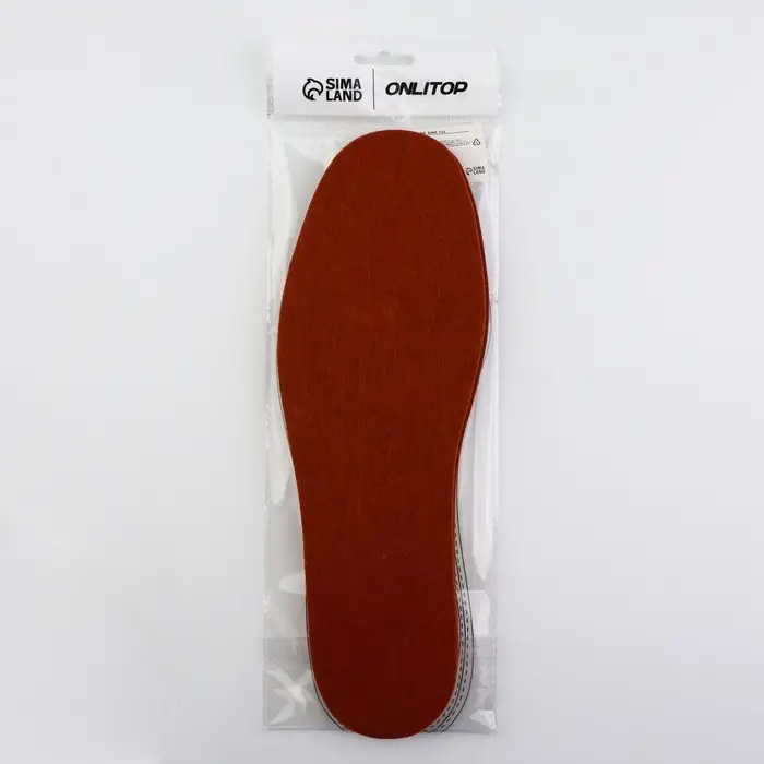 Стельки для обуви, универсальные, р-р RU до 45 (р-р Пр-ля до 46), 28.5 см, пара, коричневые