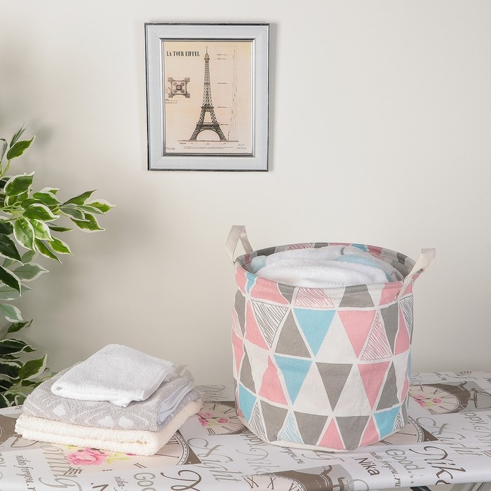 Корзина для белья Доляна &laquo;Ромбы&raquo;, 30&times;30&times;30 см