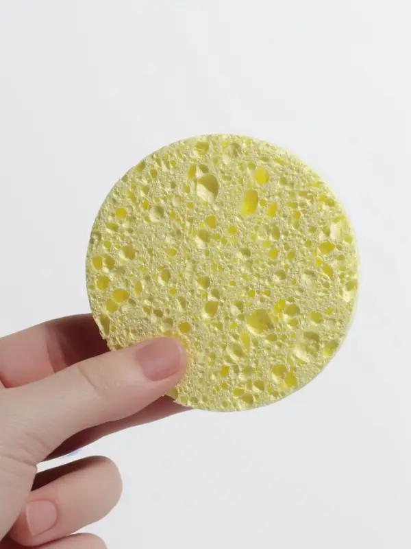 Спонж для умывания, d=8 см, жёлтый