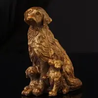 Фигура "Лабрадор с щенками", 10х7 см, бронза