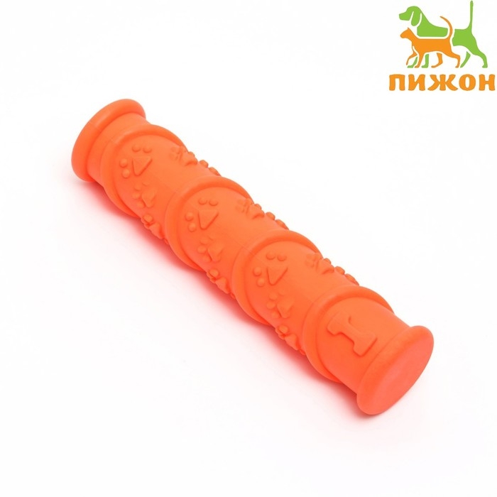Игрушка жевательная с утопленной пищалкой Игрушка жевательная с утопленной пищалкой "Палка с лапками", TPR, 17,9 х 4,2 см, оранжевая