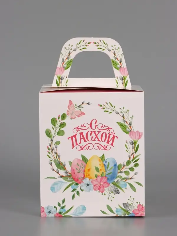 Пасхальная коробочка "Пасхальный венок" 15 х 15 х 18 см