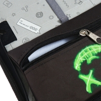 Пенал 1 секция 140 х 210 х 40 мм, откидной карман и косметичка, тканевый, Calligrata TOP Content "Маска"