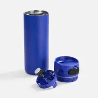 Термостакан X1 с цветной кнопкой, синий с черным