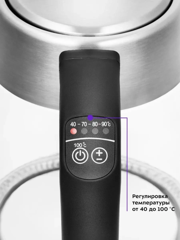 Чайник электрический стеклянный с подсветкой КТ-6107