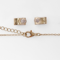 Гарнитур 2 предмета: серьги, кулон &laquo;Классик&raquo; прямоугольник, цвет чёрно-белый в золоте, 47 см