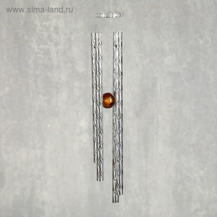 Музыка ветра металл "Двойное сердце со стрелой" 4 трубочки 56 см