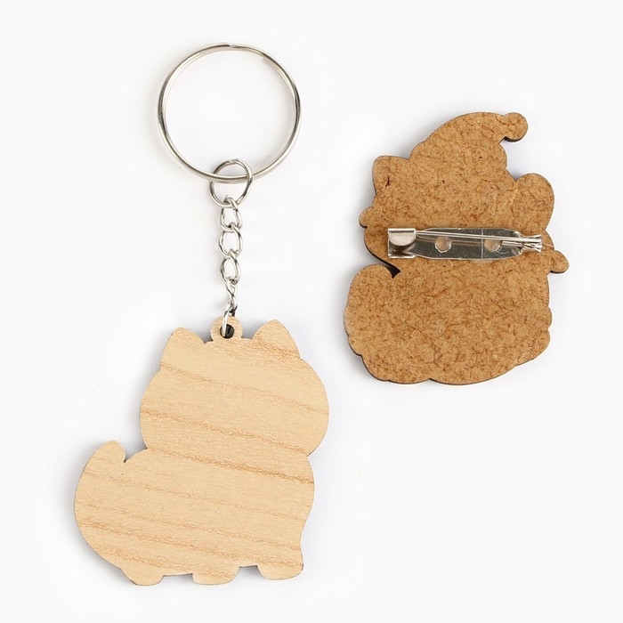 Подарочный новогодний набор &laquo;Новый год: Котики&raquo; значок и брелок