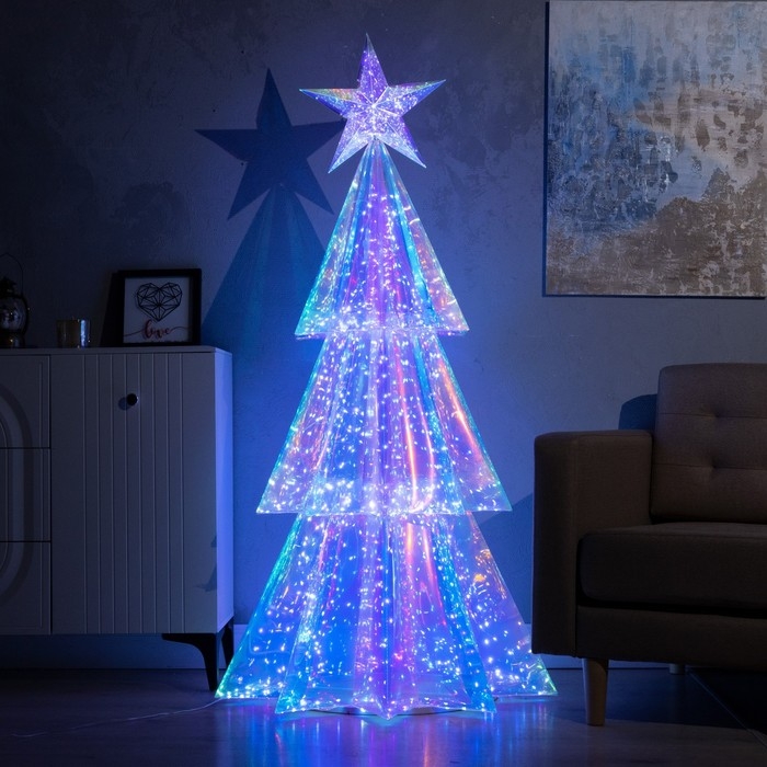 Светодиодная фигура «Ёлка со звездой» 85 × 165 × 85 см, пластик, 220 В, свечение белое Светодиодная фигура «Ёлка со звездой» 85 × 165 × 85 см, пластик, 220 В, свечение белое