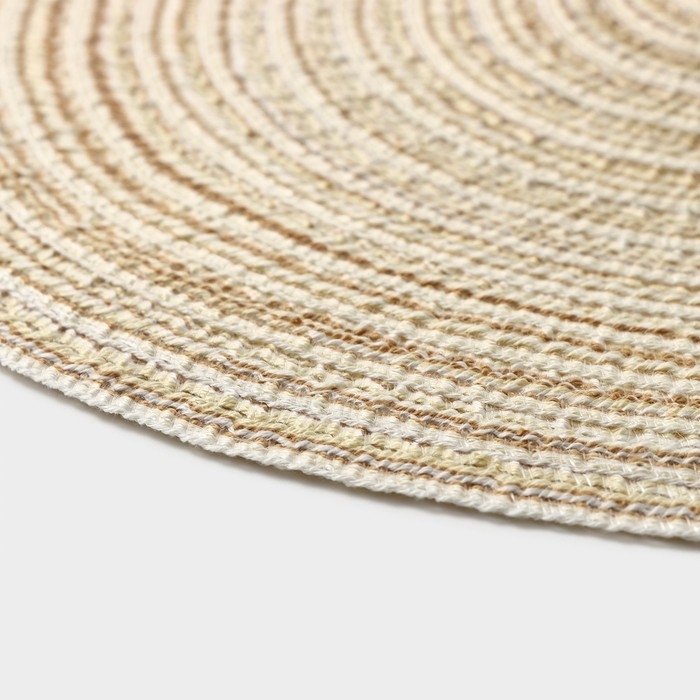 Салфетка сервировочная на стол Доляна &laquo;Дуо&raquo;, d=30 см, цвет бежевый