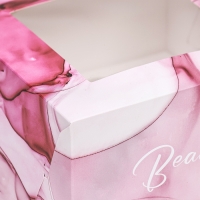 Коробка для 4 капкейков с окном , "Изящность", 16 х 16 х 10 см