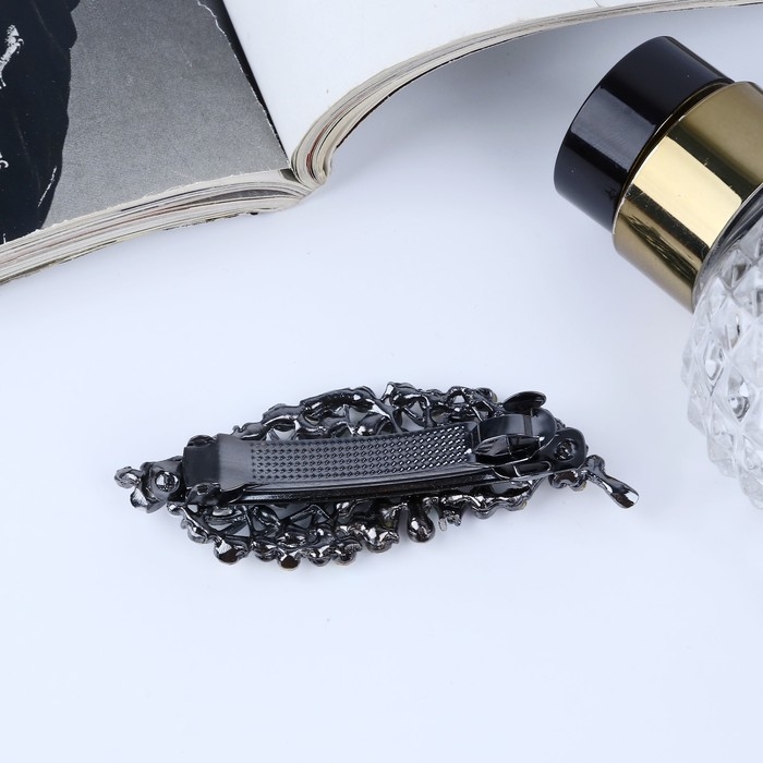 Заколка-автомат для волос "Листопад" жемчуг, 7 см