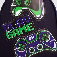 Рюкзак школьный текстильный &laquo;Джойстик&raquo;, с нашивками, 27х23&times;10 см