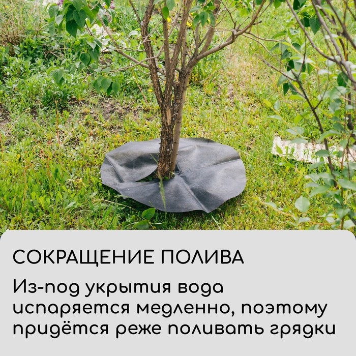 Круг приствольный, d = 0,4 м, плотность 60 г/м&sup2;, спанбонд с УФ-стабилизатором, набор 5 шт., чёрный, Greengo, Эконом 20%