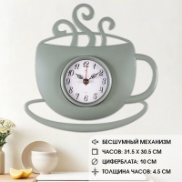 Часы настенные кухонные "Чашка", бесшумные, 31.5 х 30.5 см, АА Часы настенные кухонные "Чашка", бесшумные, 31.5 х 30.5 см, АА