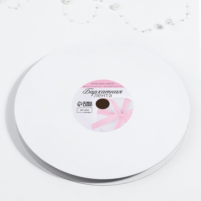 Лента бархатная, с золотым люрексом, 10 мм, 18 ± 1 м, цвет коричневый №119 Лента бархатная, с золотым люрексом, 10 мм, 18 ± 1 м, цвет коричневый №119