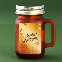 Новогодняя свеча в банке &laquo;Новый год: Happy New Year&raquo;, аромат апельсин