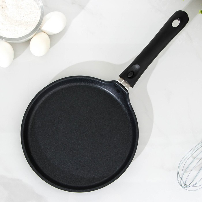 Сковорода блинная &laquo;Традиция&raquo;, d=22 см, съёмная ручка, антипригарное покрытие, цвет чёрный
