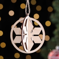 Деревянная игрушка на ёлку "Льдинка", шар, диаметр 8 см Деревянная игрушка на ёлку "Льдинка", шар, диаметр 8 см