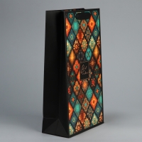 Пакет подарочный под две бутылки, упаковка, &laquo;Best wishes&raquo;, 35 х 20 х 9 см