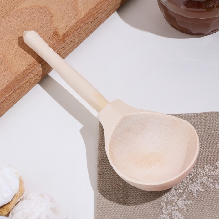 Ложка деревянная, полубаская, без росписи, заготовка для творчества